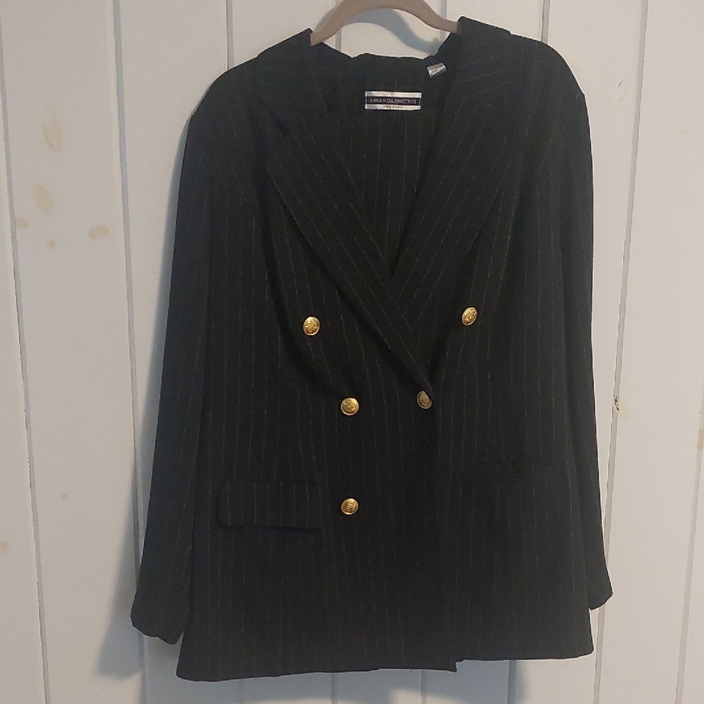 Amanda Smith Black Pinstripe Suit